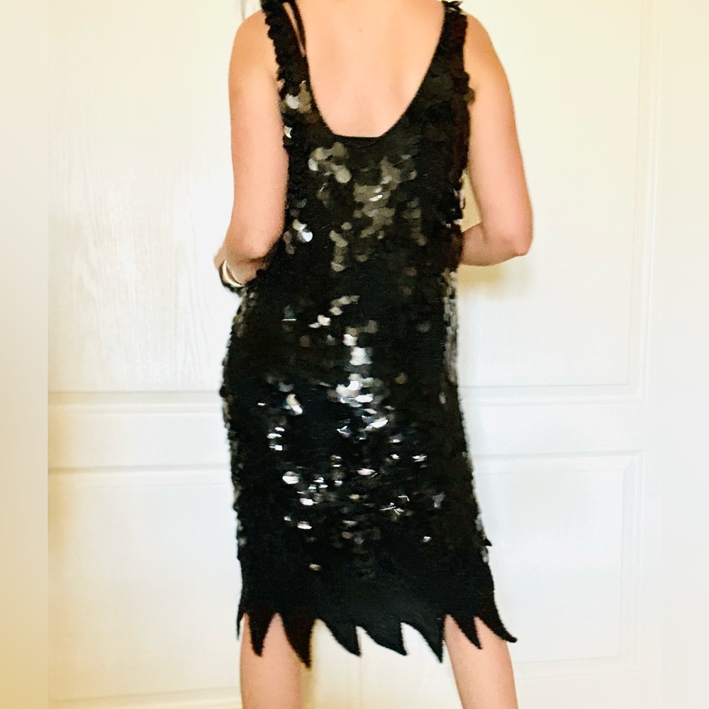 Vintage Sequins and paillette Black dress